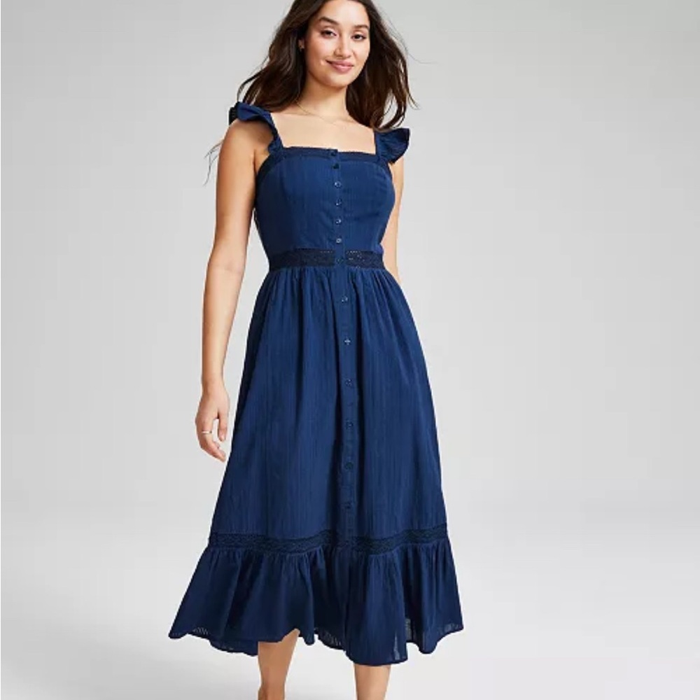 Elegant Navy Blue Midi Dress